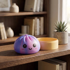 Squishy Dumpling Tie & Dye Violet — en situation sur un bureau