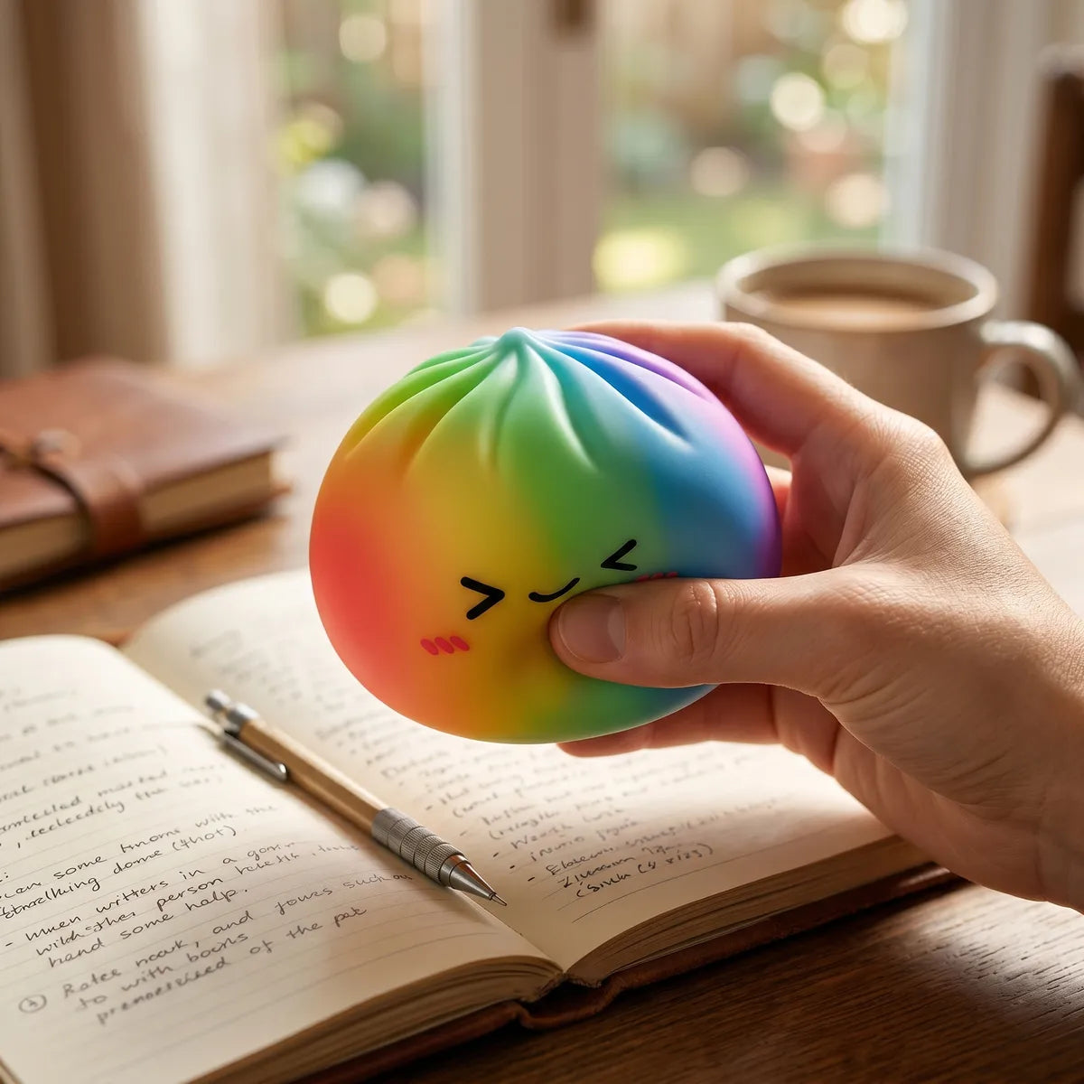 Squishy Dumpling Prisme Arc-en-ciel — en décoration de bureau