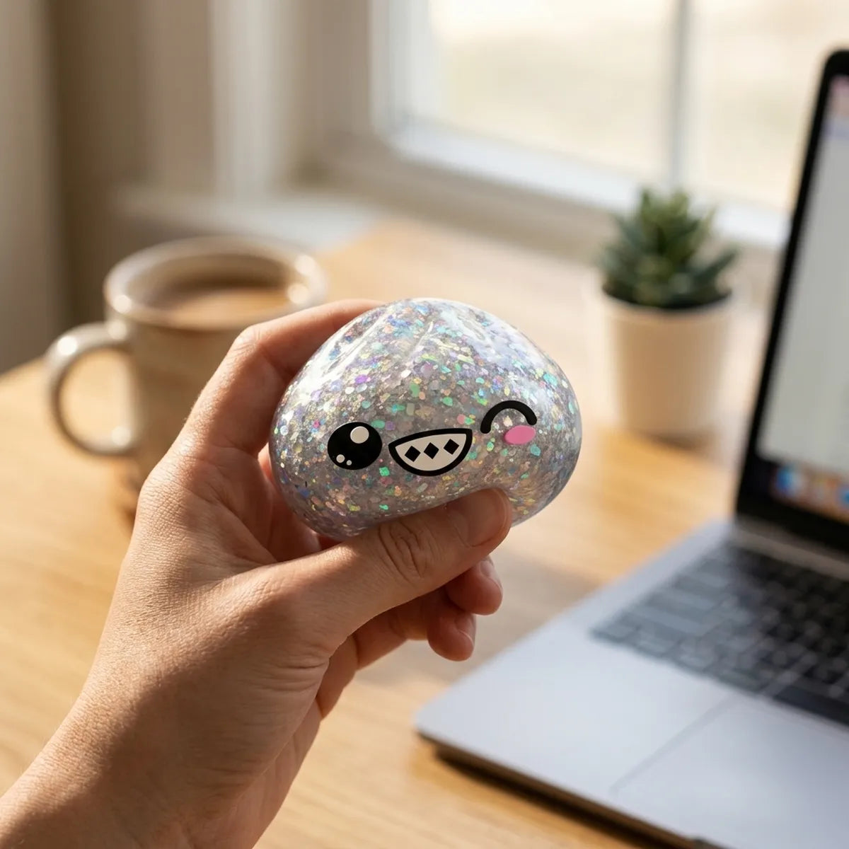 Squishy Dumpling Argent Chromé — en cours d'utilisation