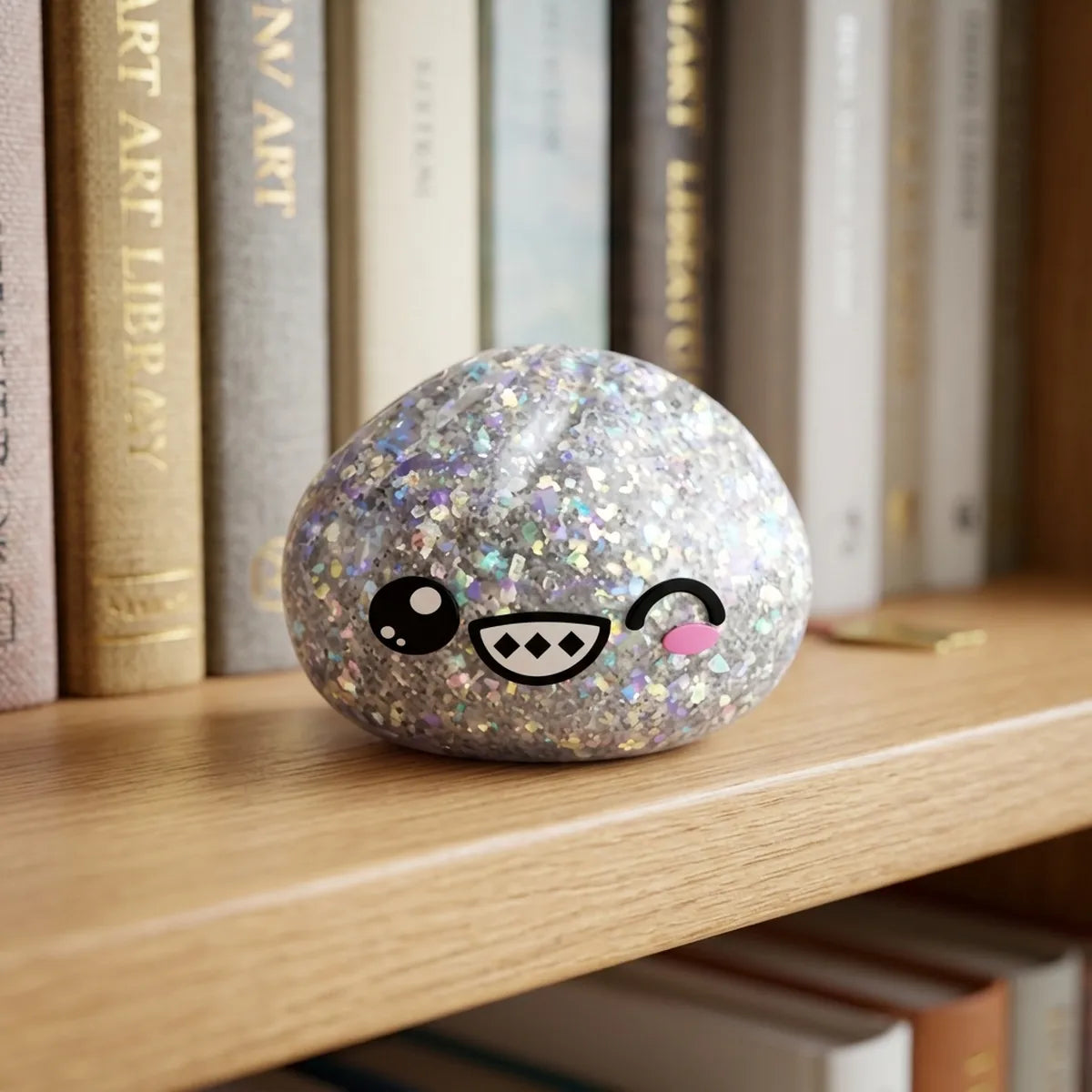 Squishy Dumpling Argent Chromé — en situation