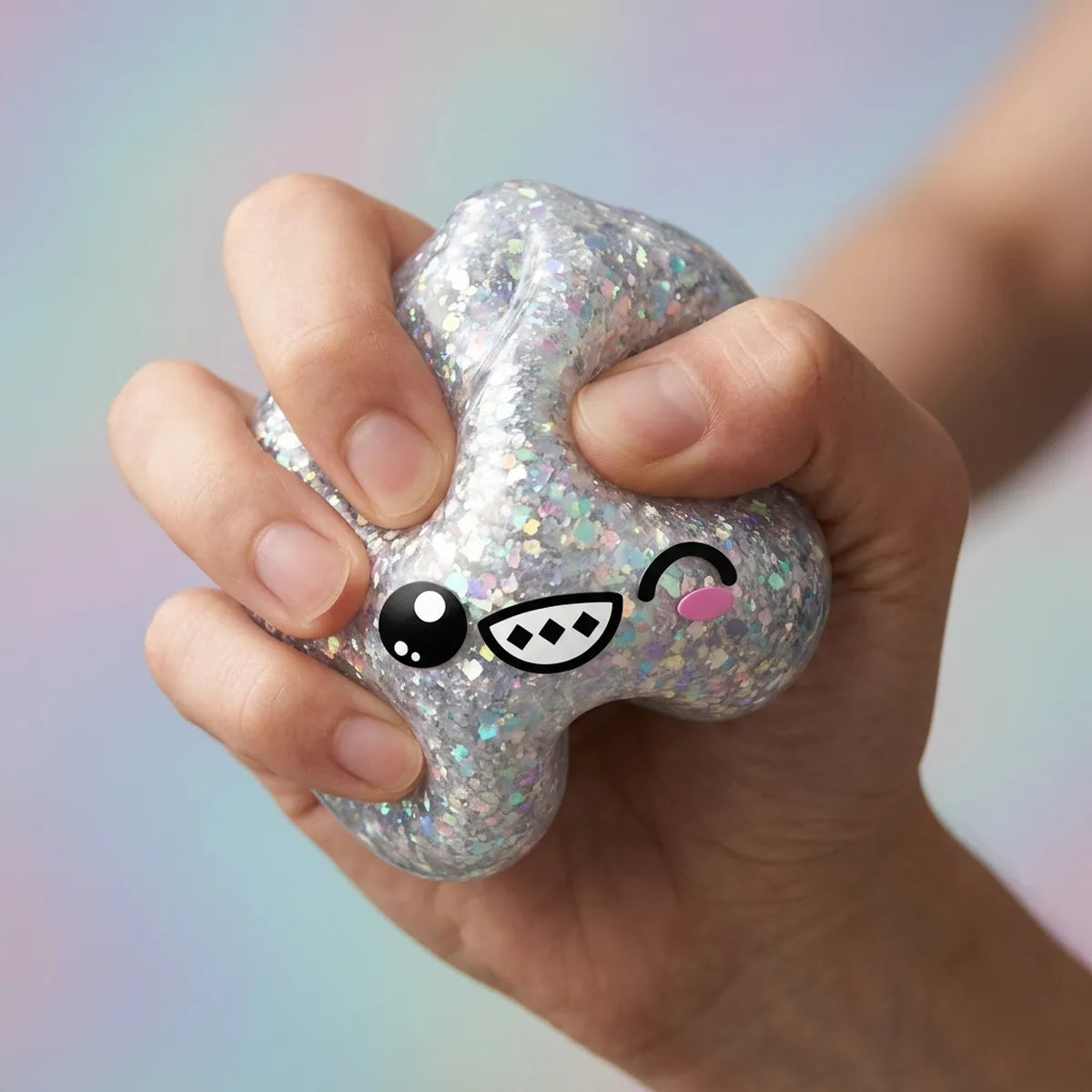 Squishy Dumpling Argent Chromé — complètement écrasé