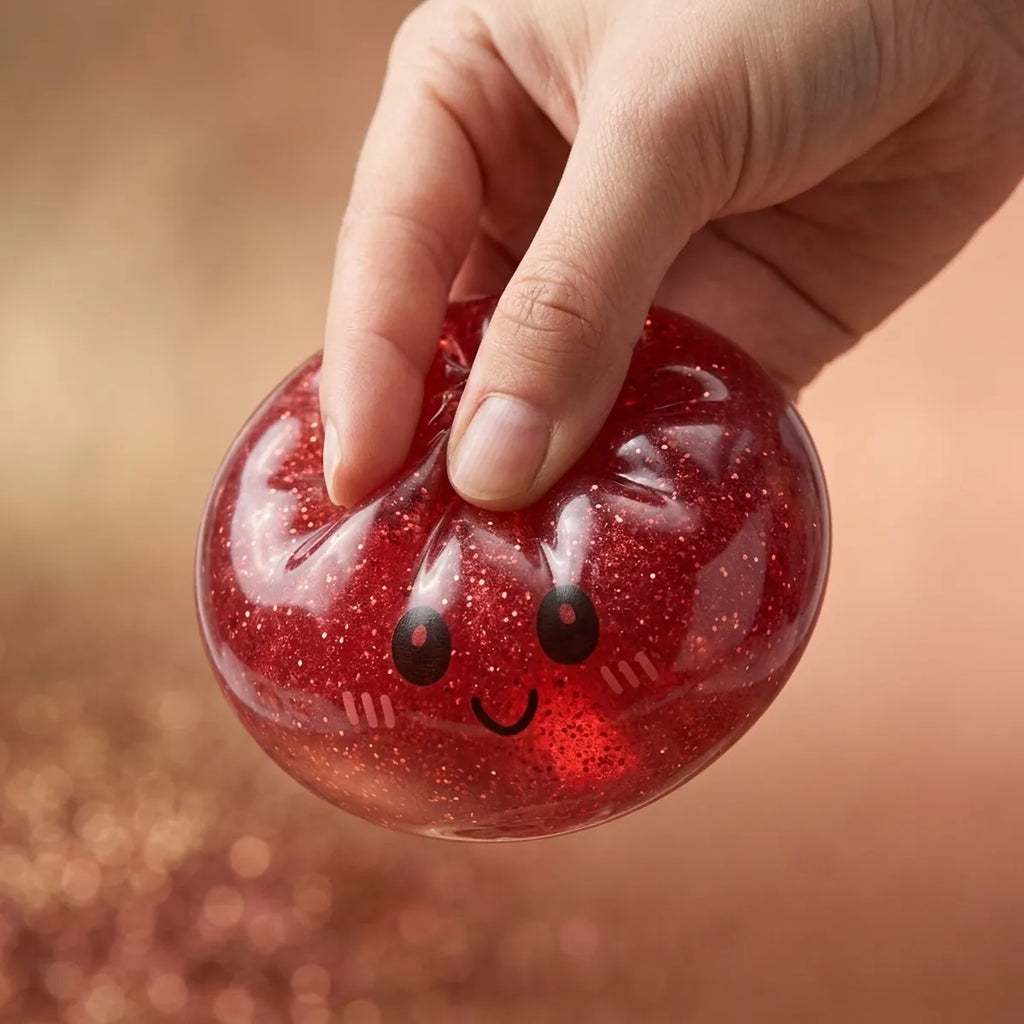 Squishy Dumpling Rouge à Paillettes — en cours de compression