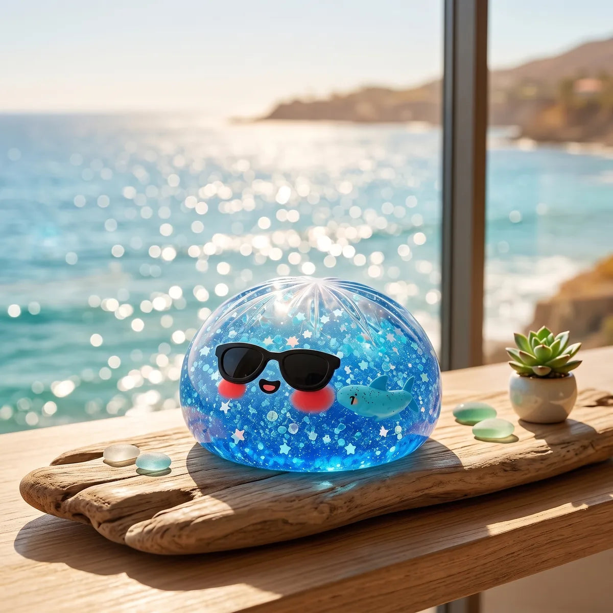 Squishy Dumpling à Lunettes Pailleté — en situation
