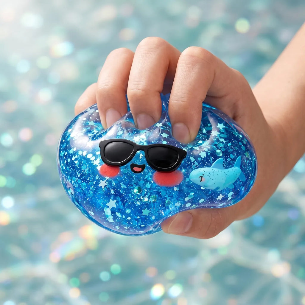 Squishy Dumpling à Lunettes Pailleté — pendant la remontée lente de la pâte