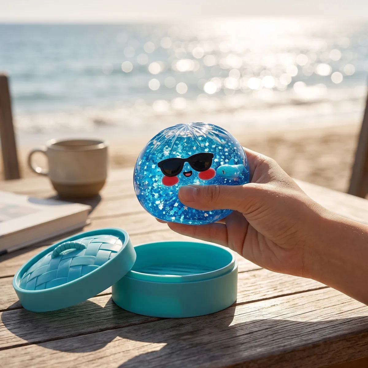 Squishy Dumpling à Lunettes Pailleté — utilisé comme anti-stress