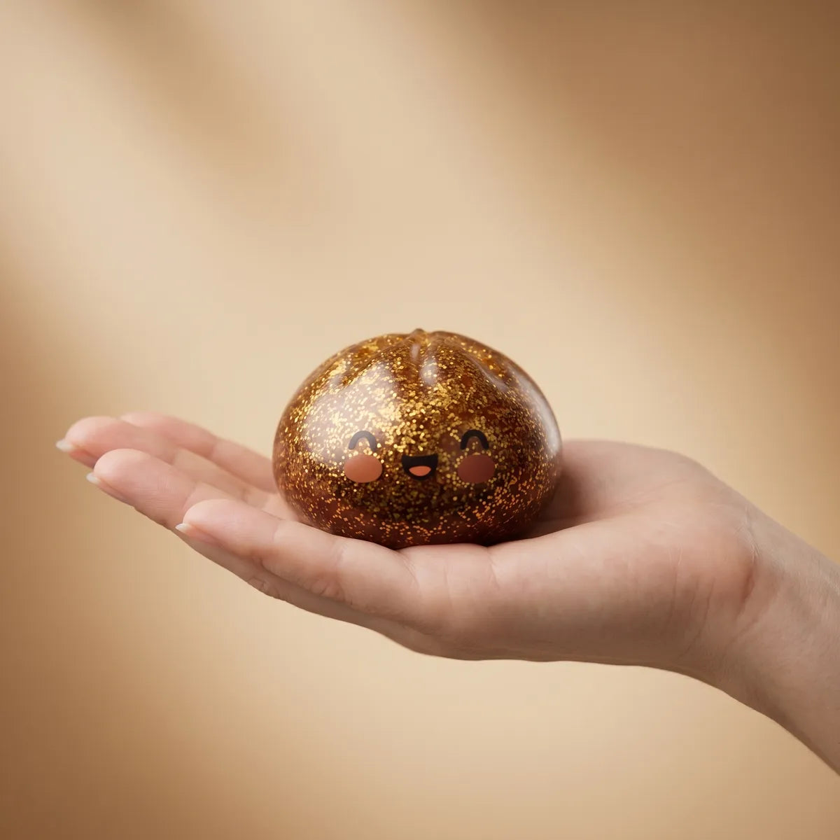 Squishy Dumpling Mystère Brioche — tenu dans la main