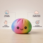 Squishy Dumpling Arc-en-ciel 15 cm — guide des tailles, comparaison avec une main