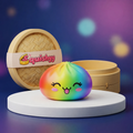 Squishy Dumpling Arc-en-ciel Chromé — photographié en studio