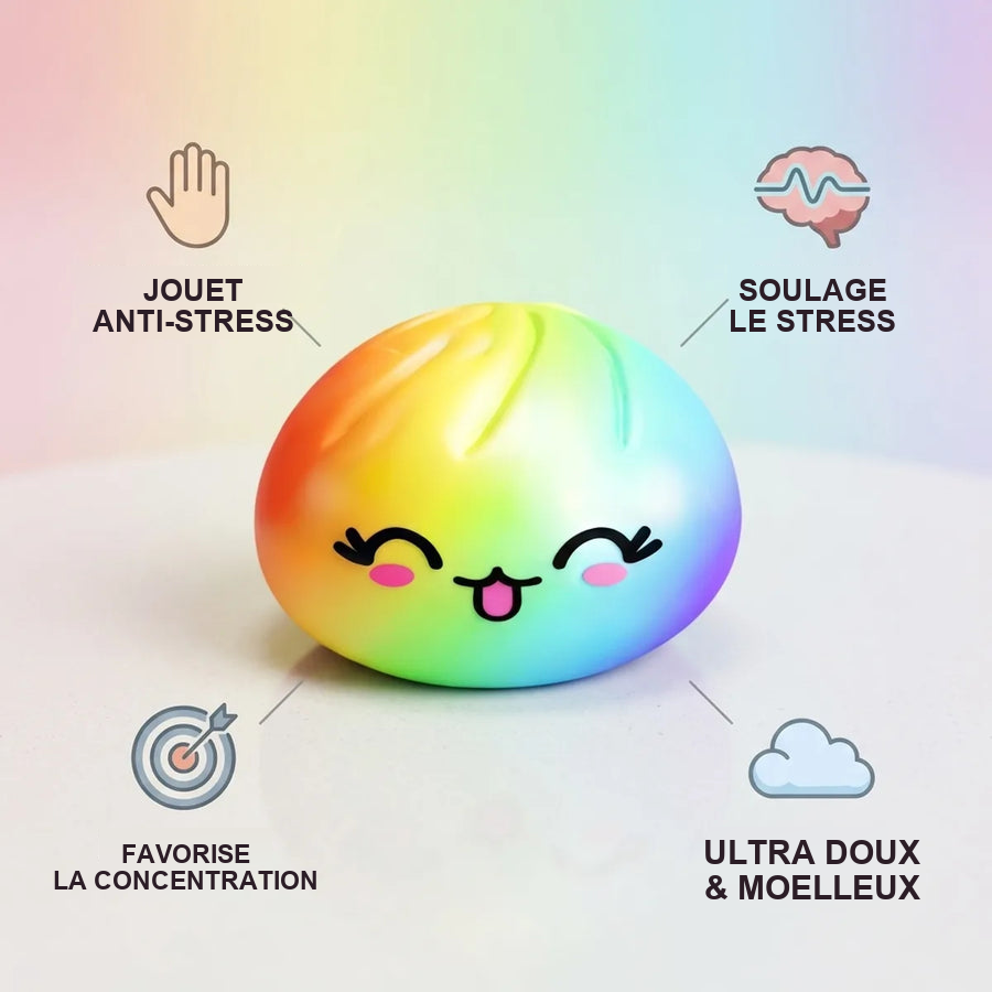 Squishy Dumpling Arc-en-ciel Chromé — détail des finitions