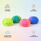 Squishy Dumpling Arc-en-ciel — guide des tailles, comparaison avec une main