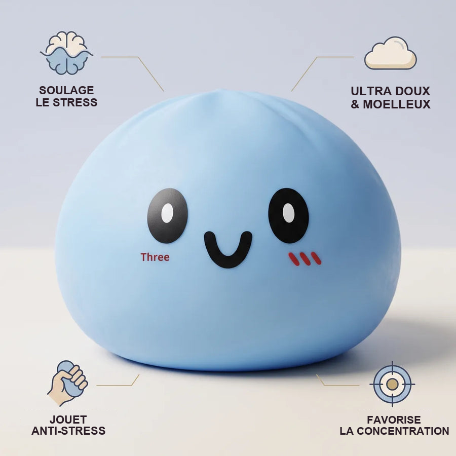 Squishy Dumpling Bleu 15 cm — détail des finitions