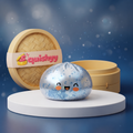 Squishy Dumpling Bleu Glacé Pailleté — vu de face sur fond neutre