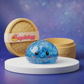Squishy Dumpling Bleu à Paillettes — photographié en studio