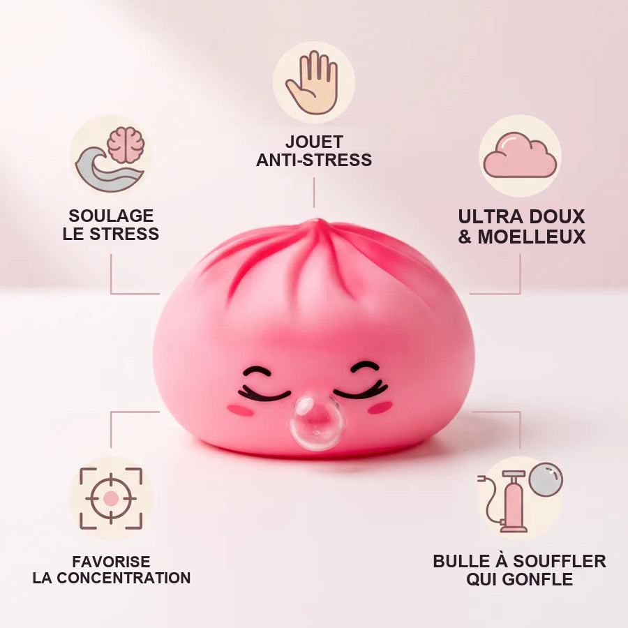 Squishy Dumpling Bubble Rose Marbré — détail des finitions