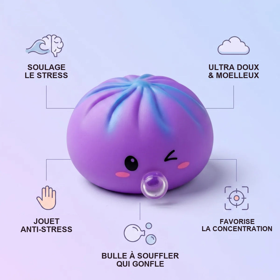 Squishy Dumpling Bubble Violet Cosmique — détail des finitions