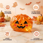 Squishy Dumpling Citrouille translucide — Halloween — utilisé comme anti-stress