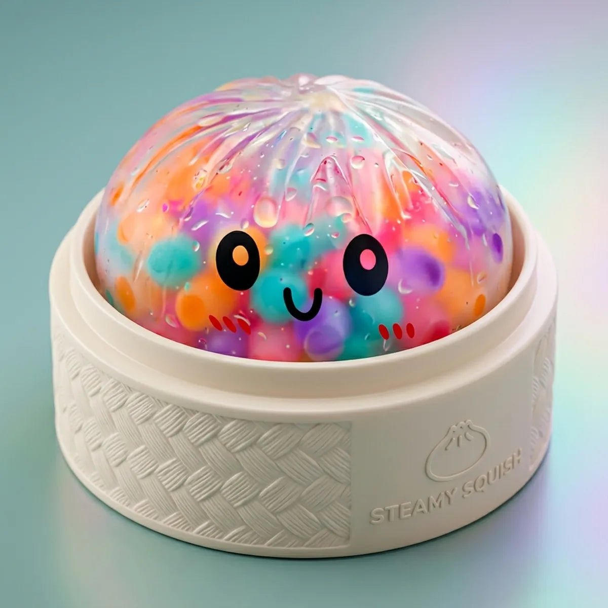 Squishy Dumpling Bubble Multicolore — présenté en cadeau dans sa boîte