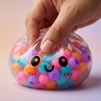 Squishy Dumpling Bubble Multicolore — gros plan sur la pâte écrasée