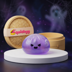 Squishy Dumpling Fantôme Violet — vu de face sur fond neutre