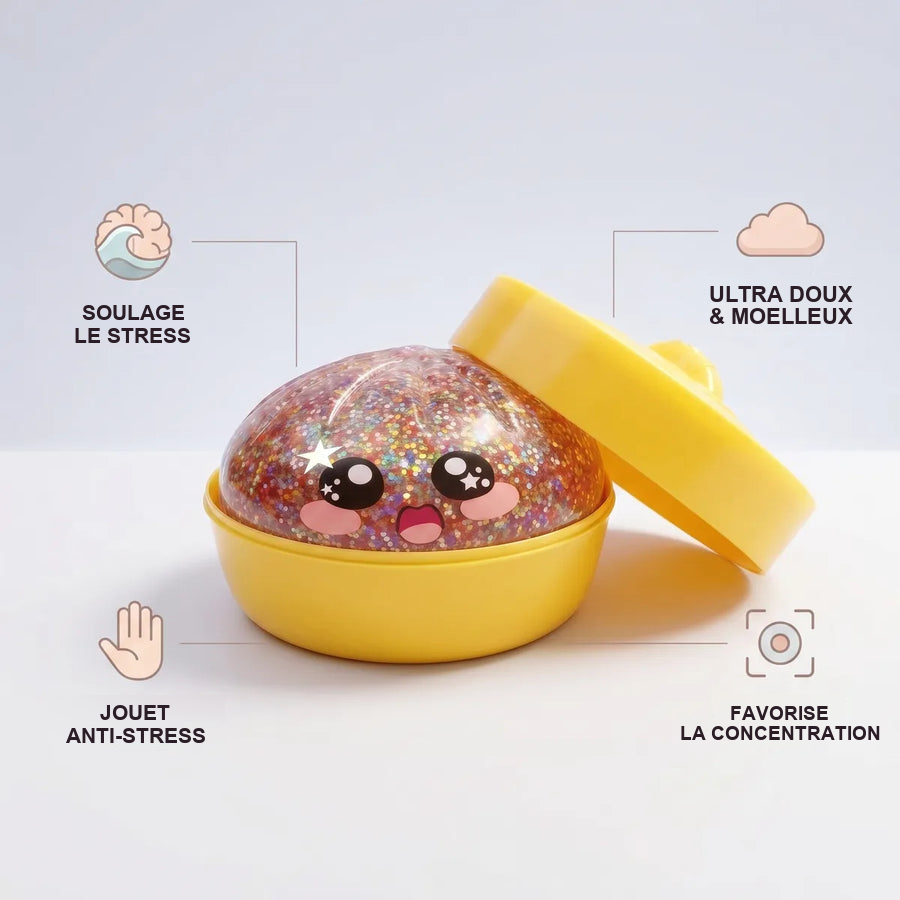 Squishy Dumpling Galaxie Rose — guide des tailles, comparaison avec une main