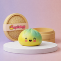 Squishy Dumpling Jaune Dégradé — vu de face sur fond neutre