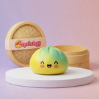 Squishy Dumpling Jaune Dégradé — vu de face sur fond neutre
