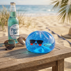 Squishy Dumpling à Lunettes Noires — dans son panier vapeur en bambou