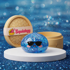 Squishy Dumpling à Lunettes Pailleté — vu de face sur fond neutre