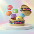 Squishy Dumpling Mystère Fidget Coussin — vu de face sur fond neutre