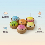 Squishy Dumpling Mystère Format Vidéo — guide des tailles, comparaison avec une main