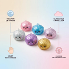 Squishy Dumpling Mystère Licorne Pailleté — guide des tailles, comparaison avec une main