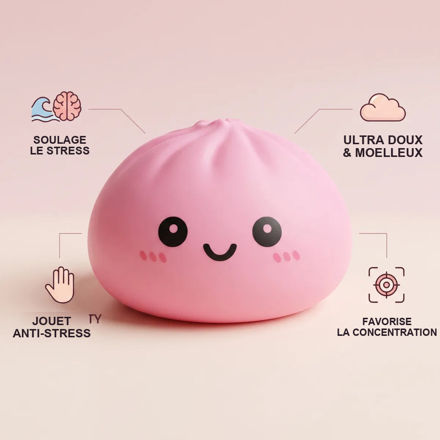 Squishy Dumpling Rose 15 cm — détail des finitions