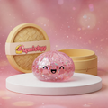 Squishy Dumpling Rose Bubblegum Pailleté — vu de face sur fond neutre