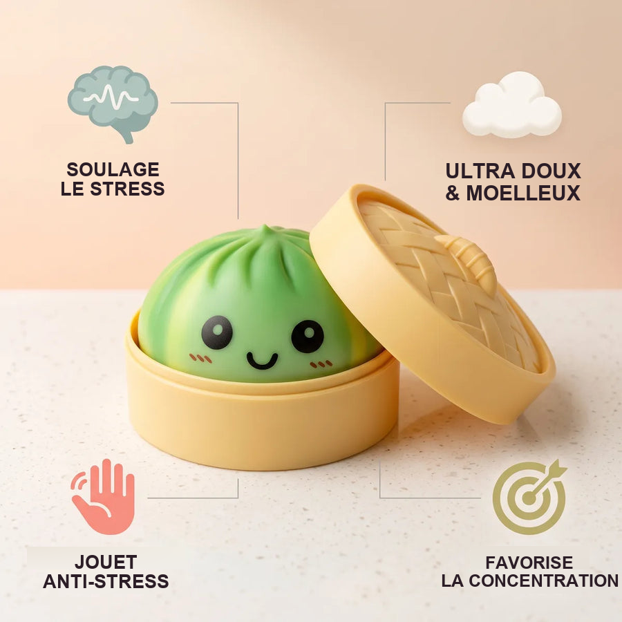 Squishy Dumpling Tie & Dye Vert Bleu — utilisé comme anti-stress