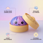 Squishy Dumpling Tie & Dye Violet — utilisé comme anti-stress