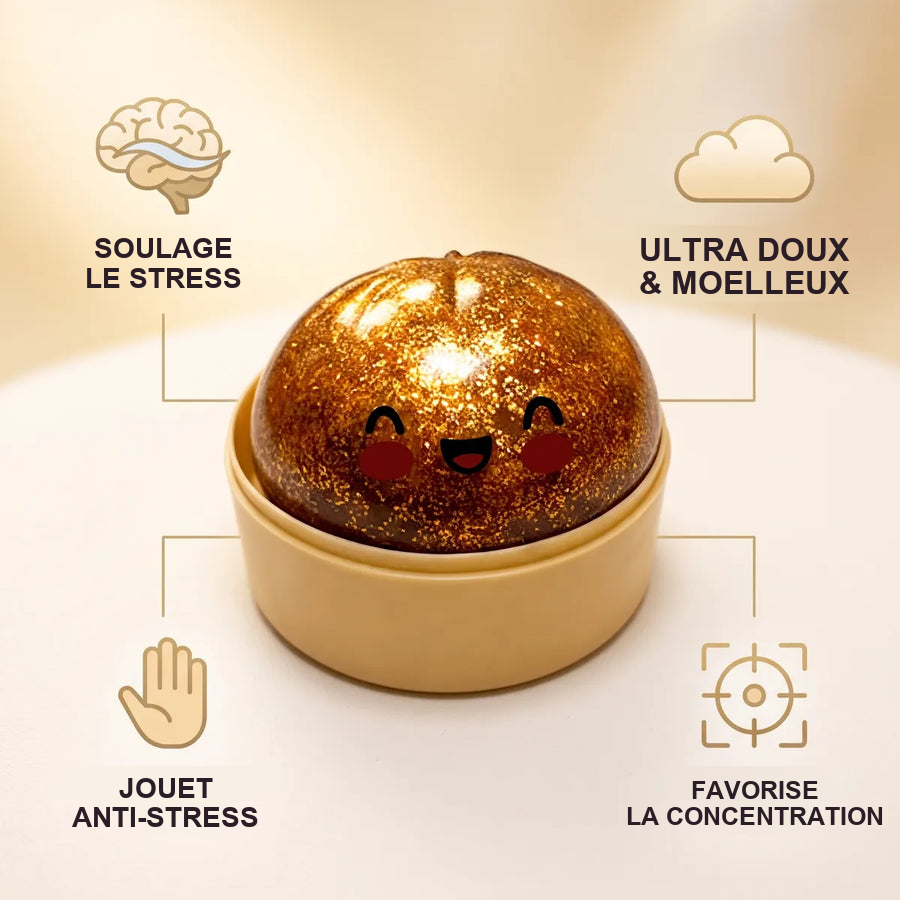 Squishy Dumpling Trésor Doré — détail des finitions