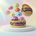 Trio Mini Squishy Dumpling Kawaii — vu de face sur fond neutre