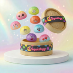 Trio Mini Squishy Dumpling Kawaii — vu de face sur fond neutre