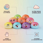 Trio Mini Squishy Dumpling Kawaii — guide des tailles, comparaison avec une main