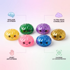 Trio Mini Squishy Dumpling Mystère Pailletés — détail des finitions