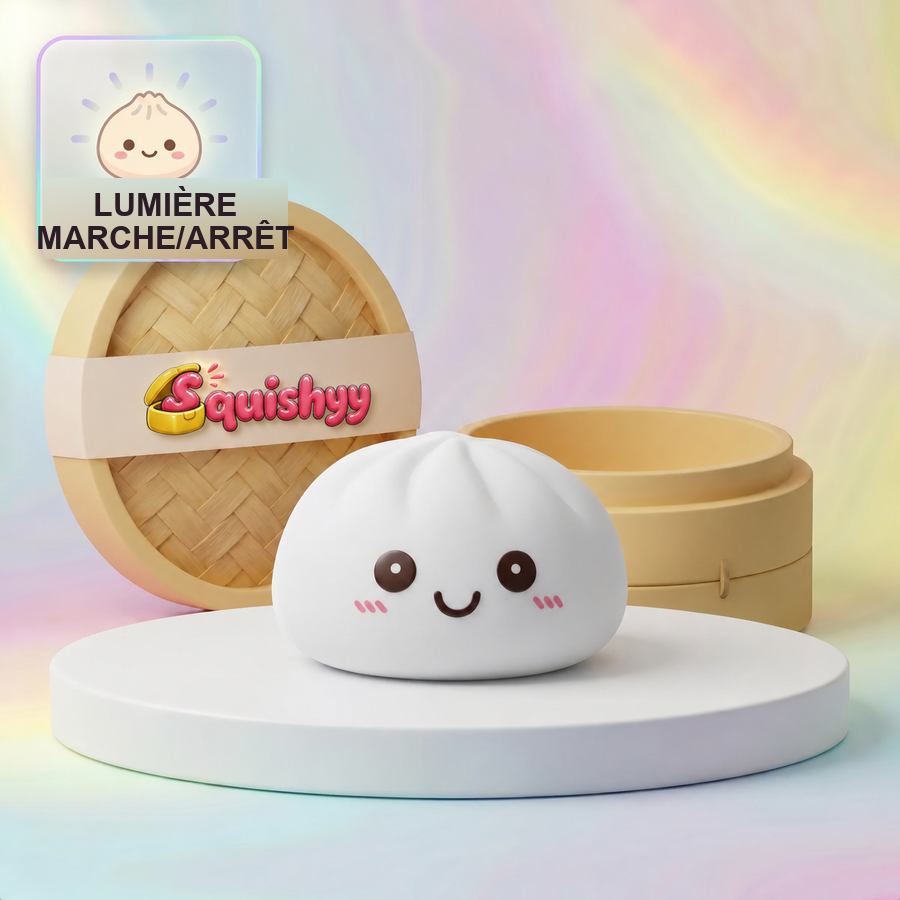Veilleuse Squishy Dumpling Blanche — vue de face sur fond neutre