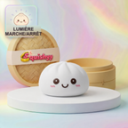 Veilleuse Squishy Dumpling Blanche — vue de face sur fond neutre