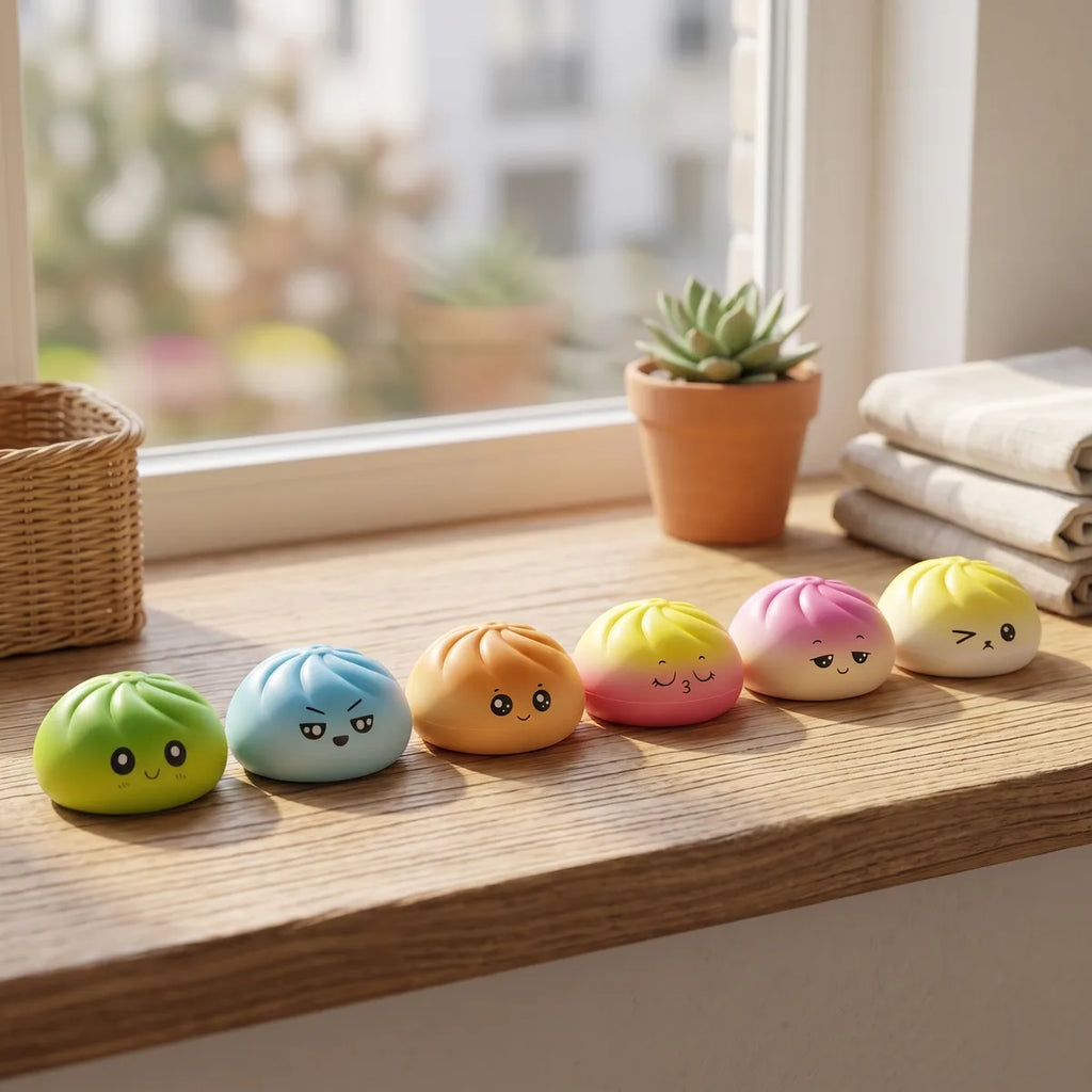 Squishy Dumpling Mystère Format Vidéo — dans son panier vapeur en bambou