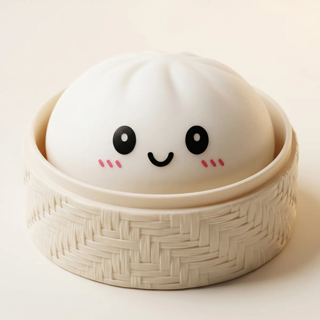 Squishy Dumpling Blanc Neige — gros plan sur la texture