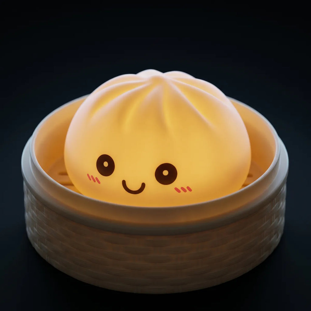 Veilleuse Squishy Dumpling Blanche — macro de la surface