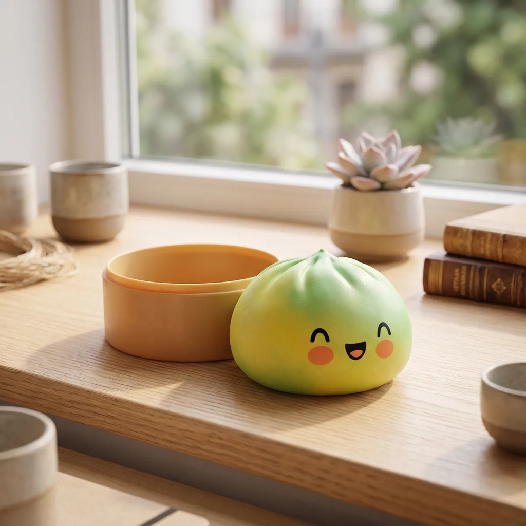 Squishy Dumpling Jaune Dégradé — en situation