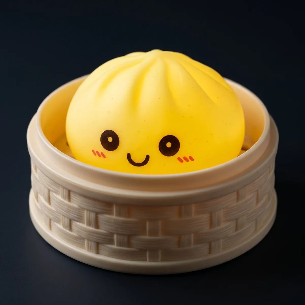 Veilleuse Squishy Dumpling Jaune — macro de la surface